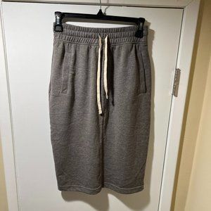 Pull on drawstring French Terry pencil skirt